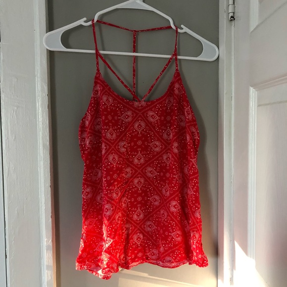 red and white No Boundaries tank top (small) - Picture 2 of 3
